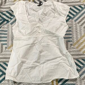 Lucky Brand White Ruffled Blouse